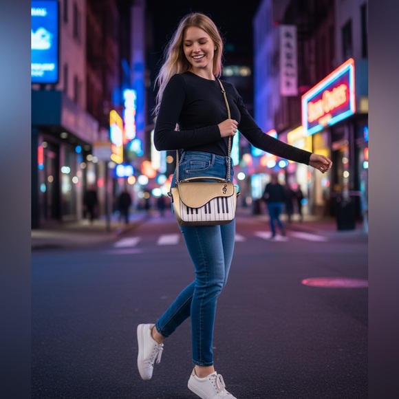 Le Miel Handbags - Le Miel piano purse in faux leather crossbody bag